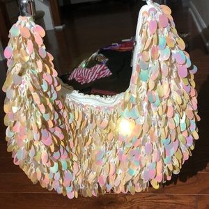 Sequin iridescent hand bag